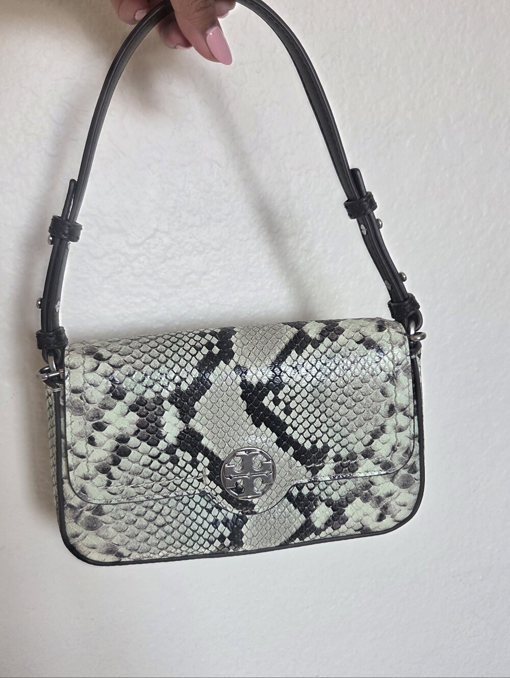 Tory Burch Snake-Print Leather Shoulder Bag Crossbody - Picture 11 of 11